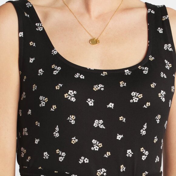 Black and White Tie Waist Midi Dress - Picture 3 of 4